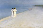 Peter Severin Kroyer Summer Evening on the Southern Beach (nn03) oil on canvas